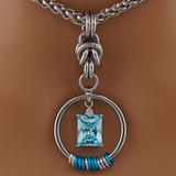 Aquamarine CZ Morse Code