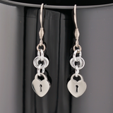 Heart Lock Earrings Lovers O Knot