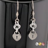 Heart Lock Earrings Lovers O Knot