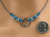 Submissive Day Collar, BDSM O Ring Chainmaille Choker