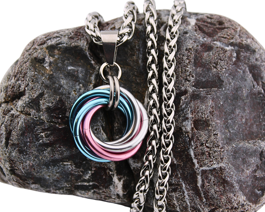Transgender O Ring Necklace - LGBTQ Pride Jewelry, LGBTQ Pride Gift