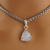 Triangle Moonstone Day Collar Necklace
