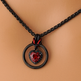 Ruby Heart & Black Stones
