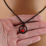 Discreet Submissive Day Collar with Ruby Star & Chainmaille Accent