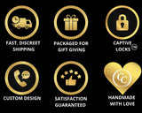 Submissive Necklace Gold Cross- Locking Option - Discreet Day Collar - BDSM O Ring