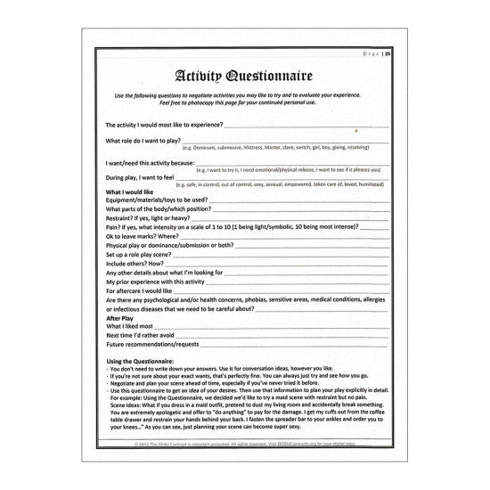 Kinky BDSM Contract