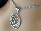 Polyamorous Infinity Heart O Ring Necklace Discreet Day Collar, Locking Options 24/7 Wear