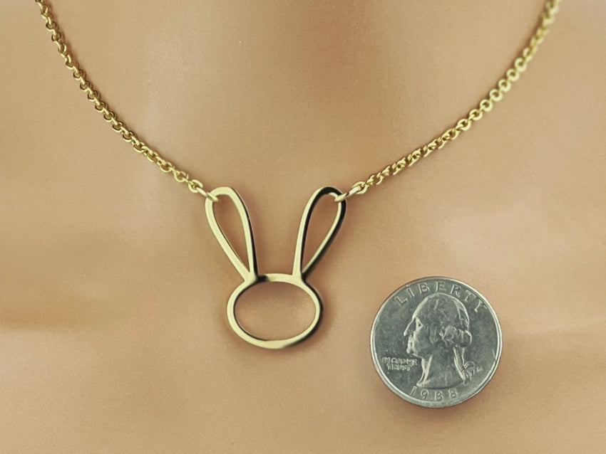 Submissive Day Collar, Gold Bunny Necklace with Locking Options