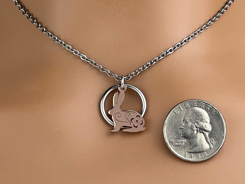Two-Toned Submissive Necklace, BDSM O Ring with Bunny Day Collar