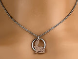 Two-Toned Submissive Necklace, BDSM O Ring with Bunny Day Collar