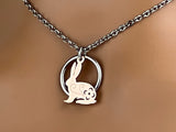 Two-Toned Submissive Necklace, BDSM O Ring with Bunny Day Collar