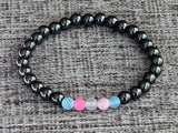 Transgender Beaded Gemstone Pride Bracelet, LGBTQ+