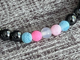 Transgender Beaded Gemstone Pride Bracelet, LGBTQ+