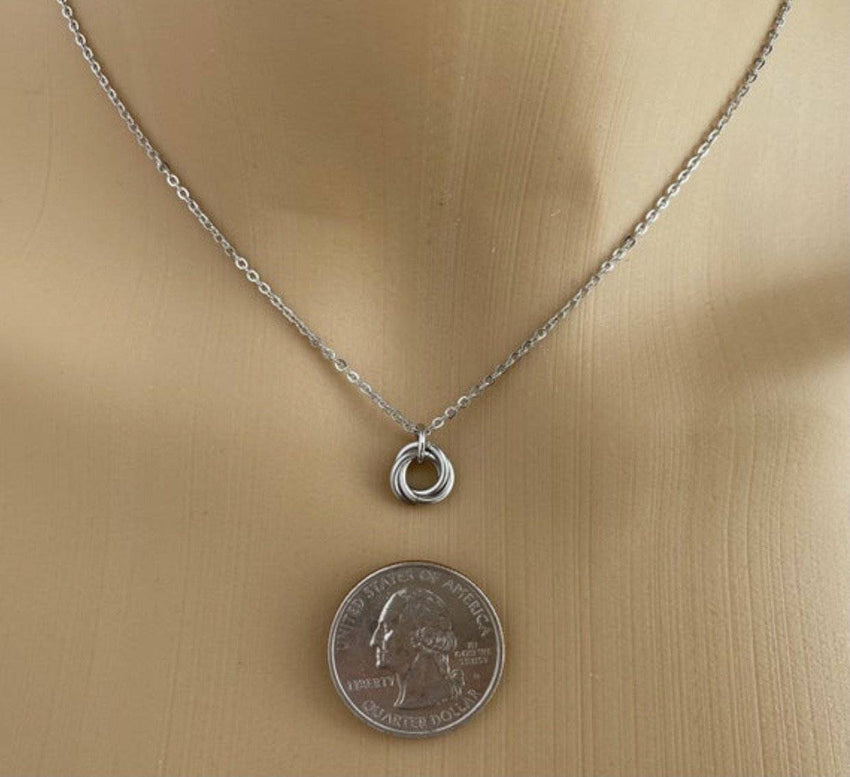 Submissive Day Collar, BDSM O Ring Lovers Knot Necklace 24/7 Wear