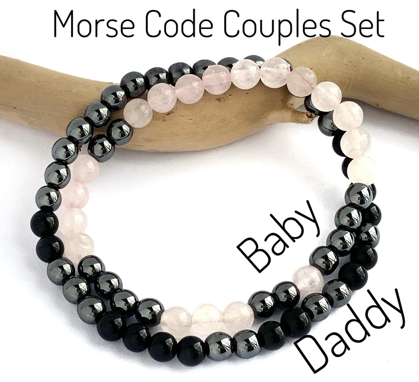 Couples Morse Code Bracelet Set