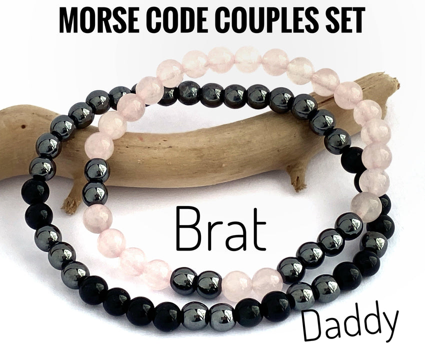 Couples Morse Code Bracelet Set