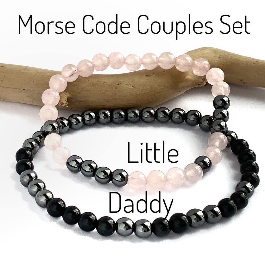 Couples Morse Code Bracelet Set