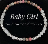 Morse Code Bracelet, DDlg Baby Girl Bracelet, Submissive Day Collar, BDSM Daddy Dom - Captive Collars