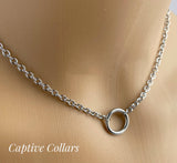 Submissive Discreet Day Necklace, O Ring Owned Collar of Protection 24/7 Wear