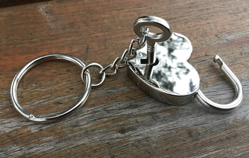 Nickel Heart Lock And Key