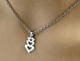 Polyamorous Necklace, Three Hearts
