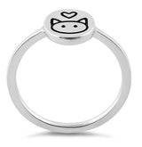 Cat Heart .925 Sterling Silver Ring