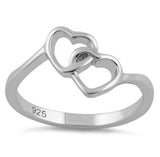 Double Hearts .925 Sterling Silver Ring