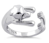 Unisex Puppy Dog .925 Sterling Silver Ring