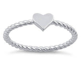 Rope Heart .925 Sterling Silver Ring