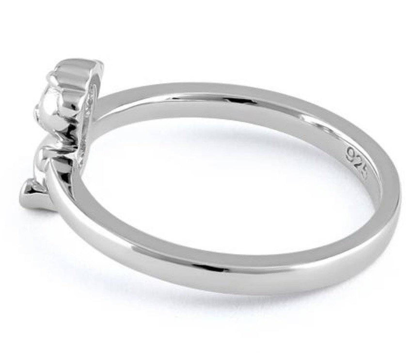 Winter Teddy Bear .925 Sterling Silver Ring
