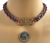 Infinity Heart Helm Weave Chainmaille Day Collar