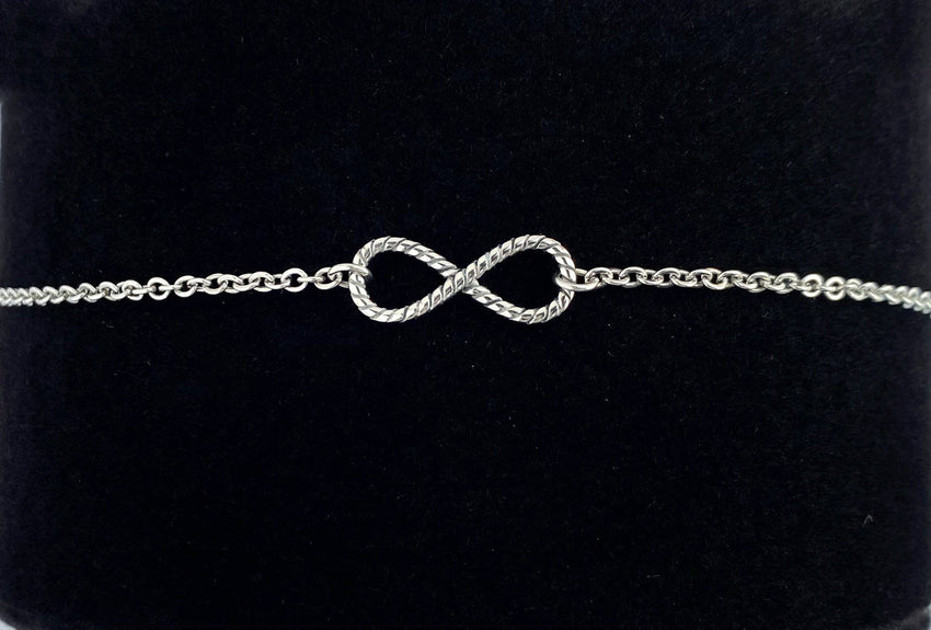 Submissive Rope Bondage Infinity Anklet or Bracelet - BDSM Day Collar - 24/7 Wear - Locking Options