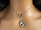 Unicorn Heart Necklace, Submissive Day Collar, Y Lariat , 24/7 Wear