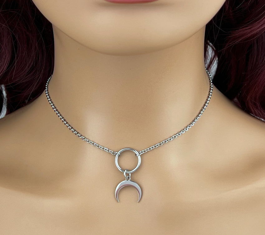 Submissive Necklace Moon Horn