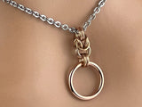Rose Gold BDSM O Ring Sterling Silver Necklace