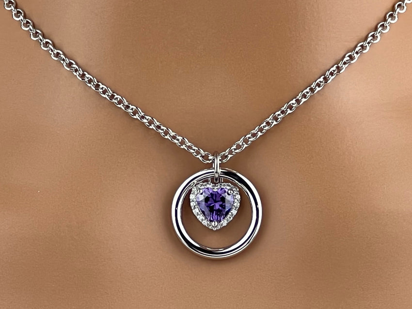 925 Sterling Silver Amethyst Heart