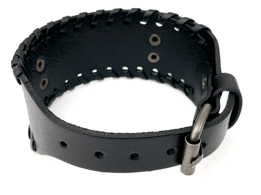 Leather Men's Wolf Bracelet, Master