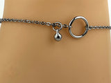 Submissive Bell Anklet, Submissive Day Collar, BDSM O Ring, Locking Options 24-7 Wear