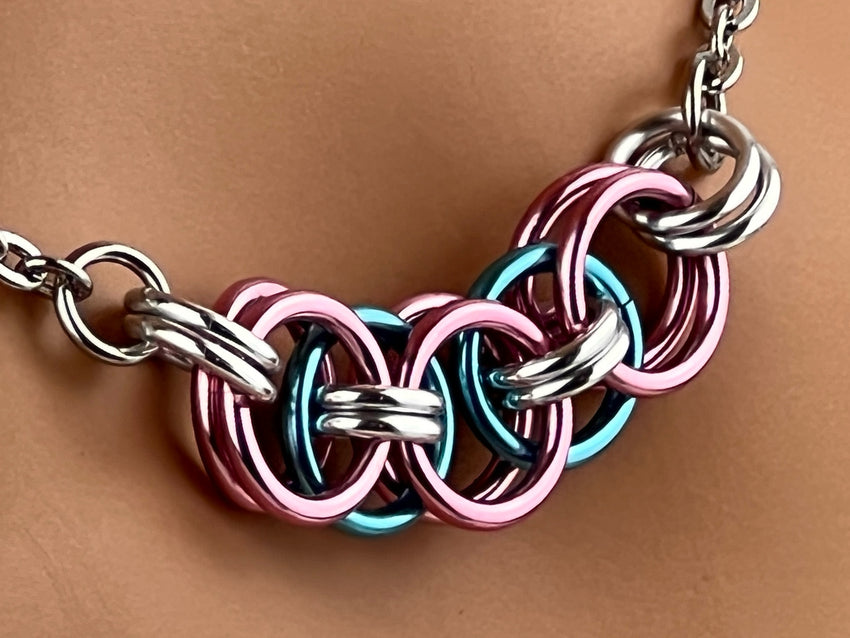 Transgender Necklace, LGBTQ Trans Pride Necklace  - 24/7 Wear Non Tarnish