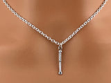 Sterling Silver Riding Crop Necklace, Master Mistress - Locking Options 24/7 Wear
