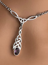Sterling Silver Celtic Knot w/ CZ Amethyst
