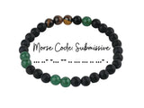 Morse Code Bracelet Set, Daddy, Owned, Submissive, Master