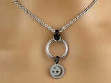 Submissive Collar Moon and Stars, Customize Color, DDlg Discreet Day Collar - BDSM O Ring - 24-7 Wear