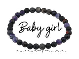 Morse Code Bracelet Set, Daddy, Owned Loved, Baby Girl