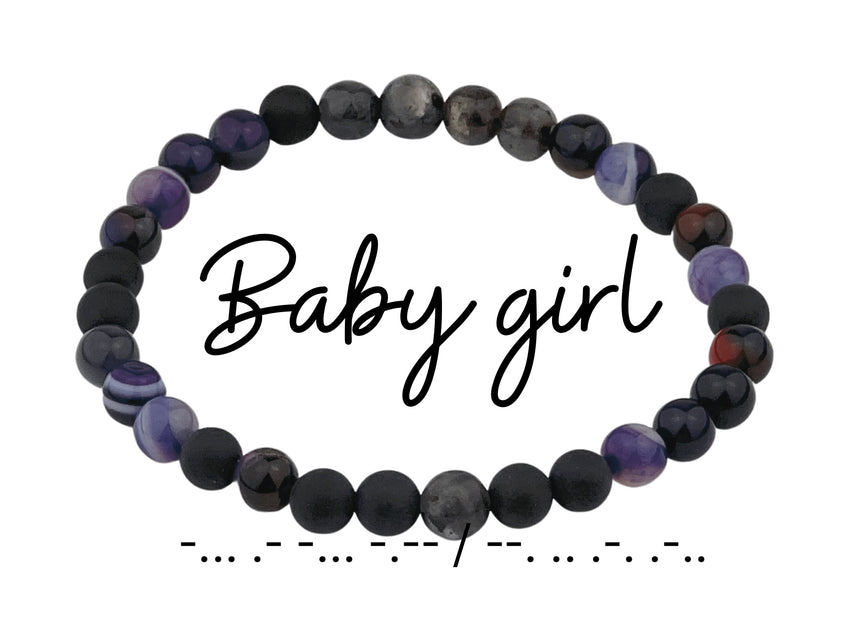 Morse Code Bracelet Set, Daddy, Owned Loved, Baby Girl