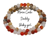 Morse Code Bracelet Set, Daddy, Baby girl