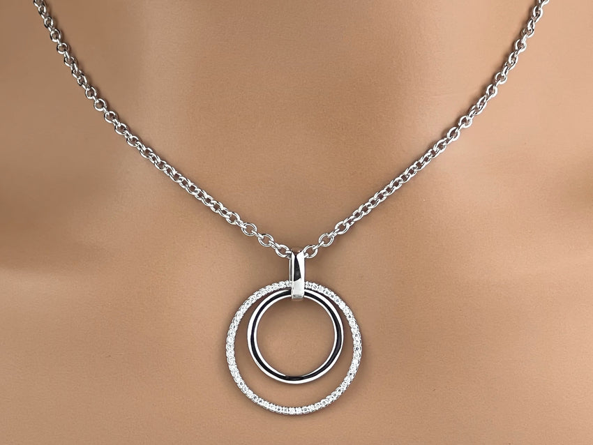 Diamond Sterling Silver Protection O Ring