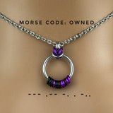 Custom Morse Code O-Ring Submissive Day Collar