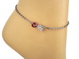 Submissive Anklet or Bracelet Rose with Micro Lovers Knot