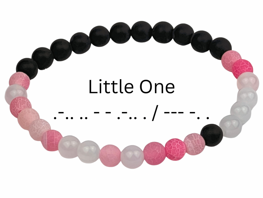 Morse Code Bracelet Set Daddy, Baby Girl, Kitten, Little One, Princess
